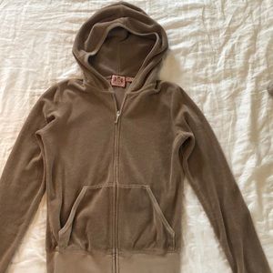 Juicy Couture Terry Cloth Jacket, Small, Tan